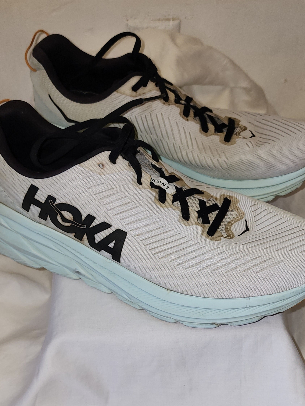 Hoka Men's White/Light Blue Running Shoes - Hoka